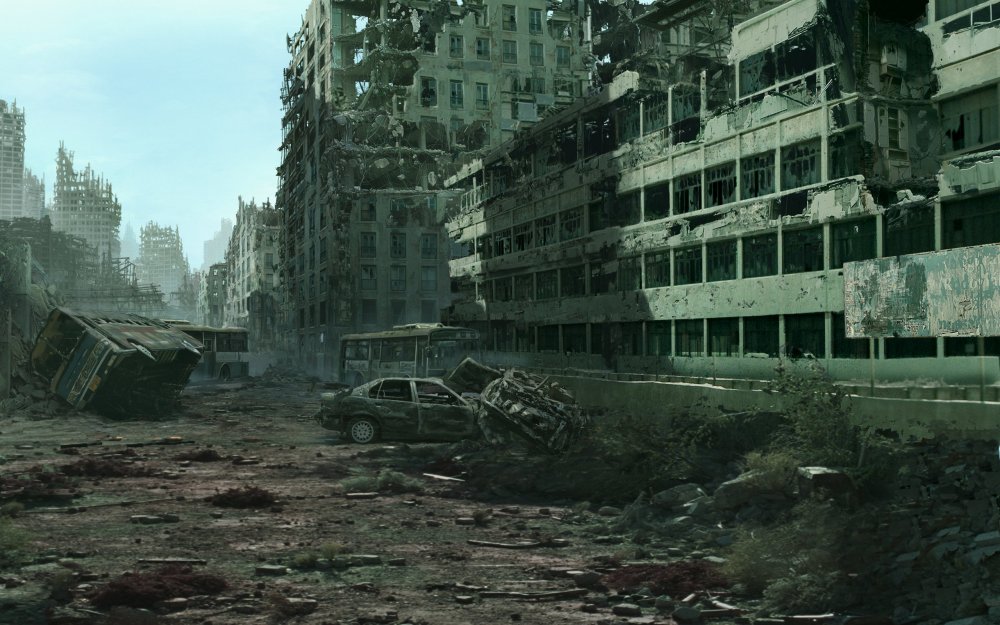 Разрушенный город апокалипсис
