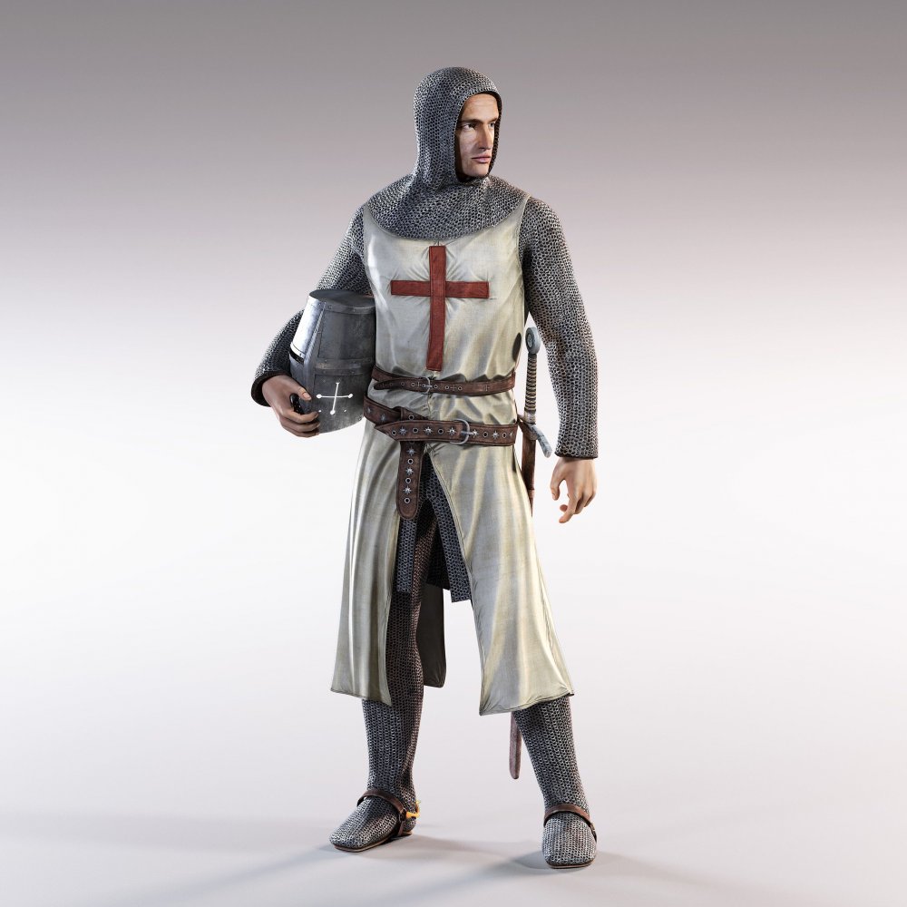 Рыцарь Крестоносец 3д тамплиер модель