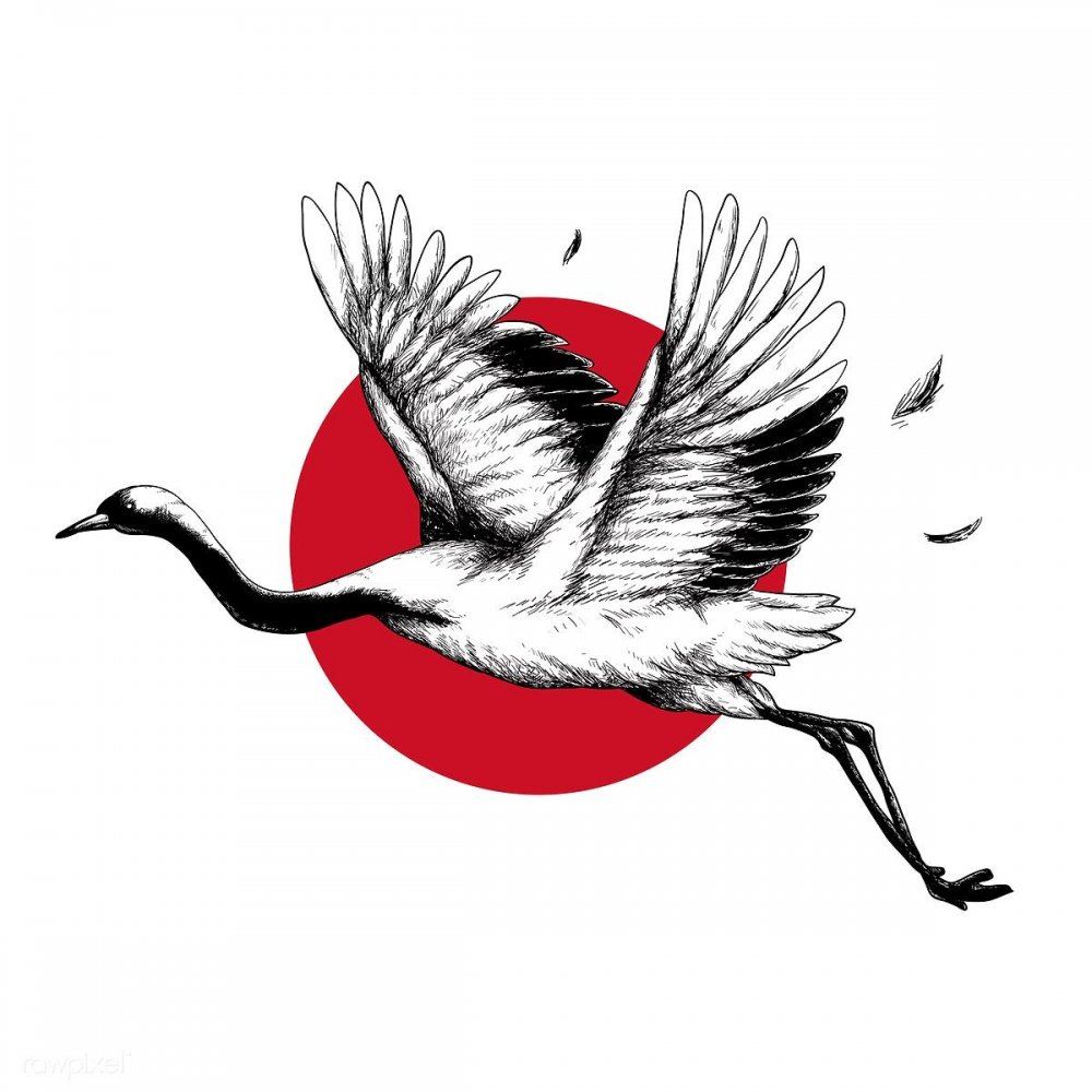 Журавль в Японии символ