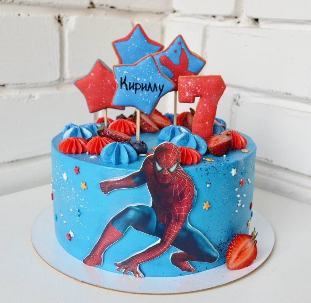 Торт на день рождения мальчику человек паук