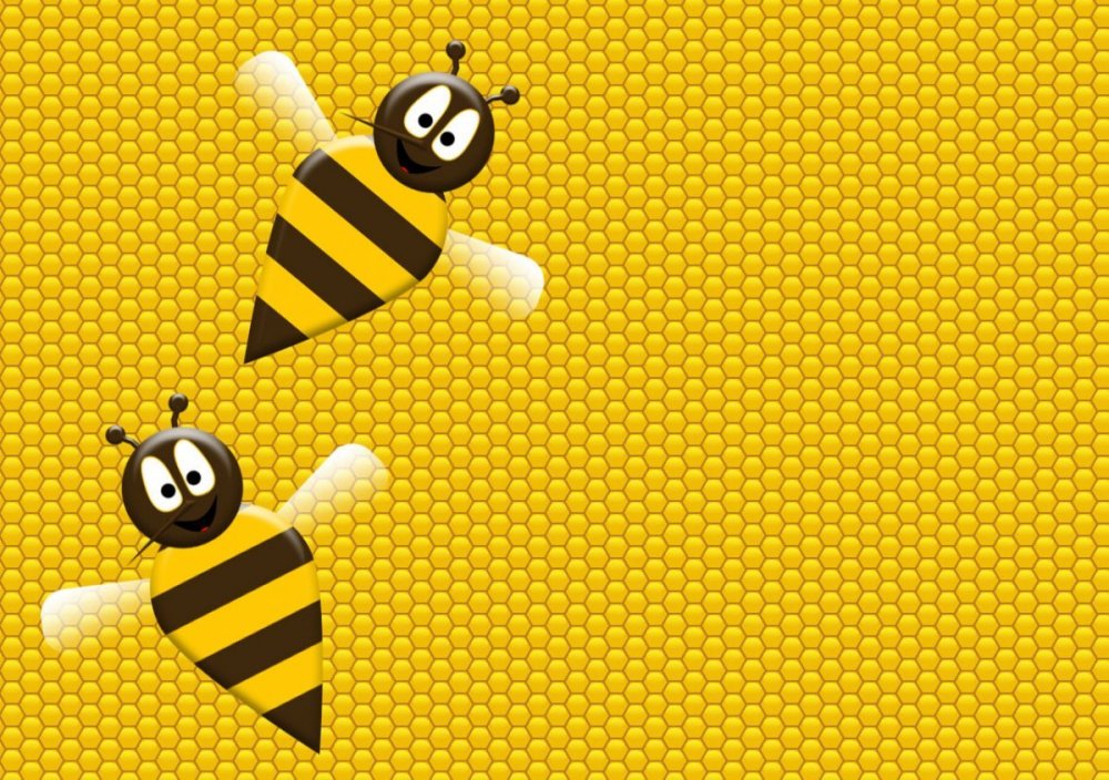 Желтый фон с пчелками
