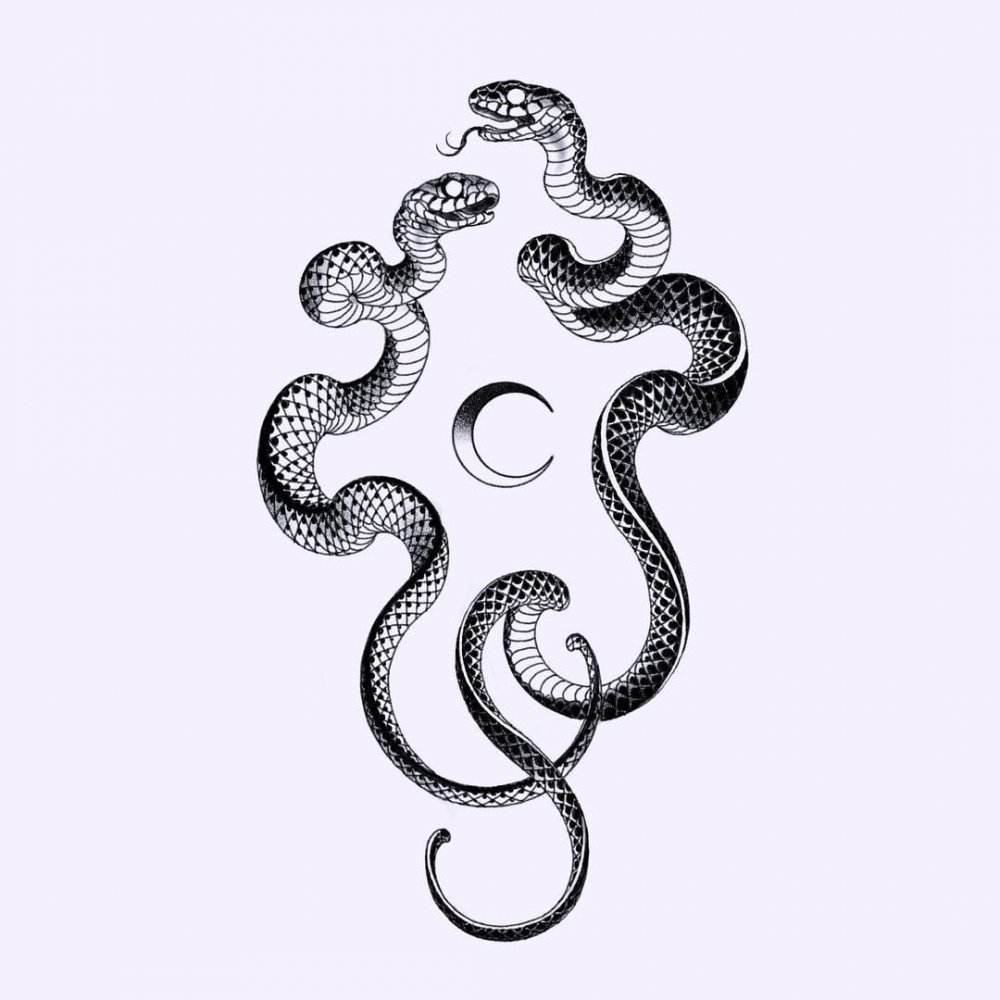 Металлическая змея тату