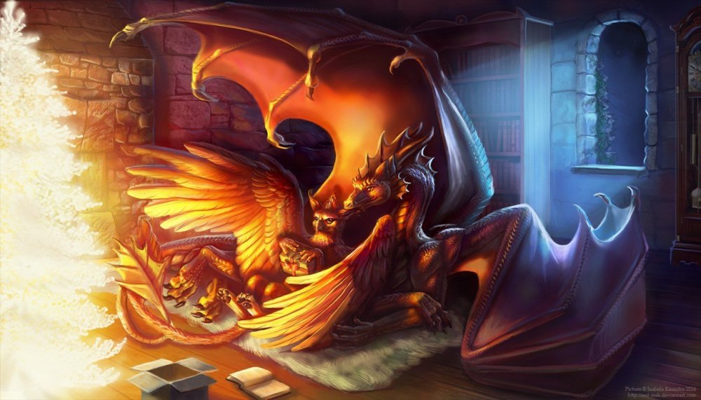 Дракон и Феникс на рабочий стол