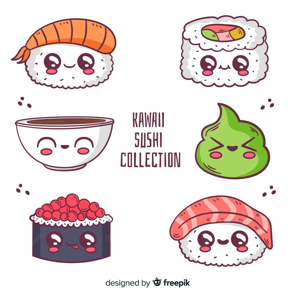 Зарисовки кавайные суши