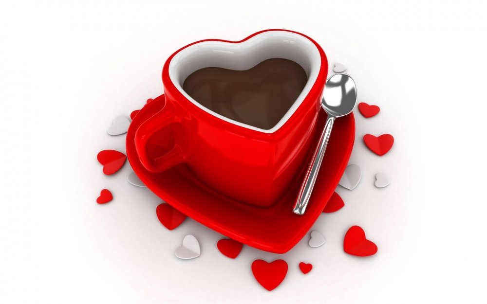Чашка кофе в виде сердца