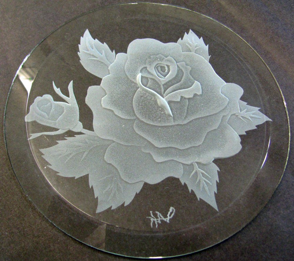 Роза для гравировки на стекле