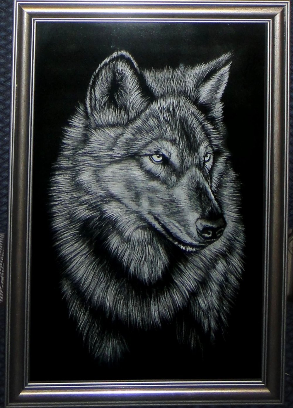 Волк гравировка