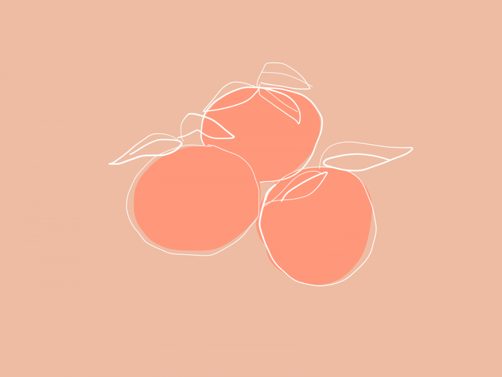 Сочный персик арт