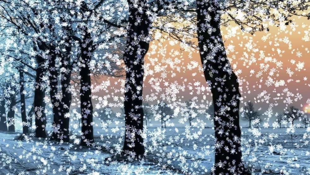 Картина падает снег