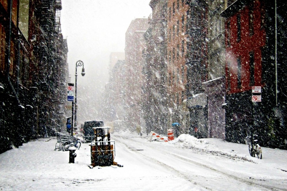 Снежная буря в Нью-Йорке