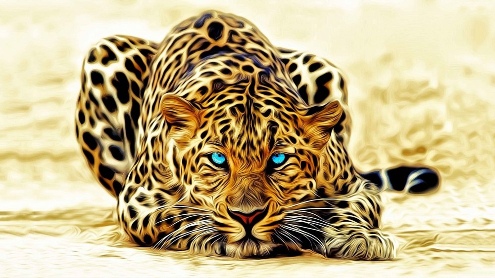 Алмазная мозаика "леопард", 40х50см. S 609
