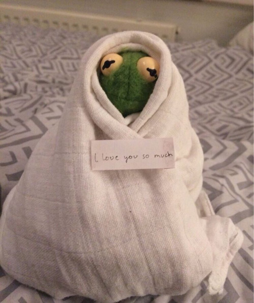 Лягушонок Кермит в одеяле
