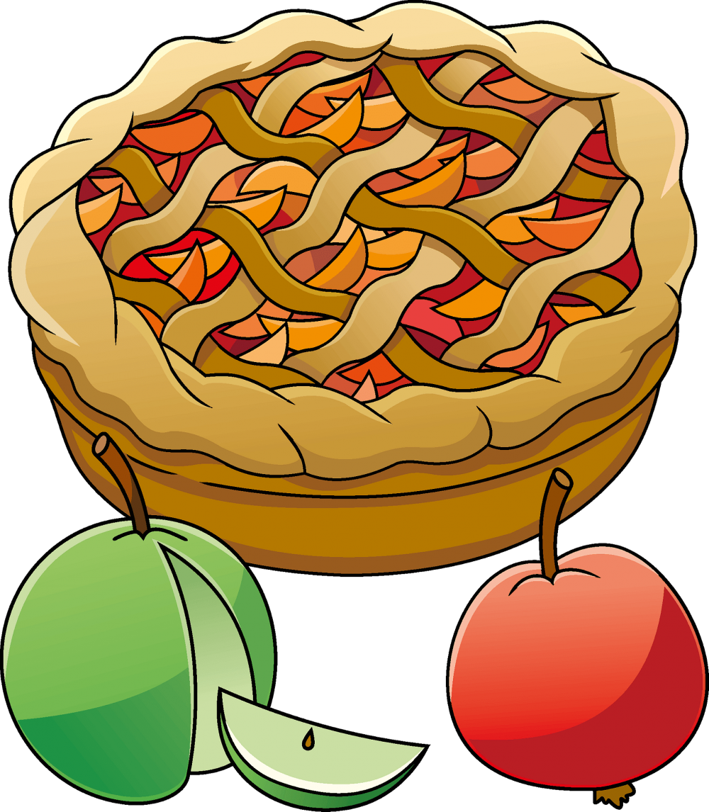 Рисунок пирога с яблоками