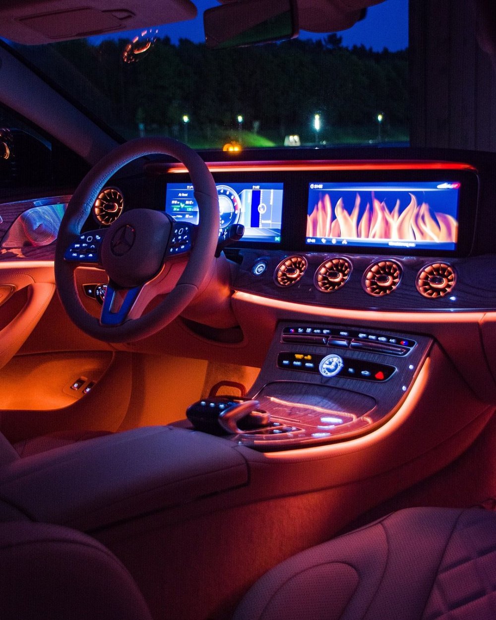 Mercedes Benz w222 салон ночью