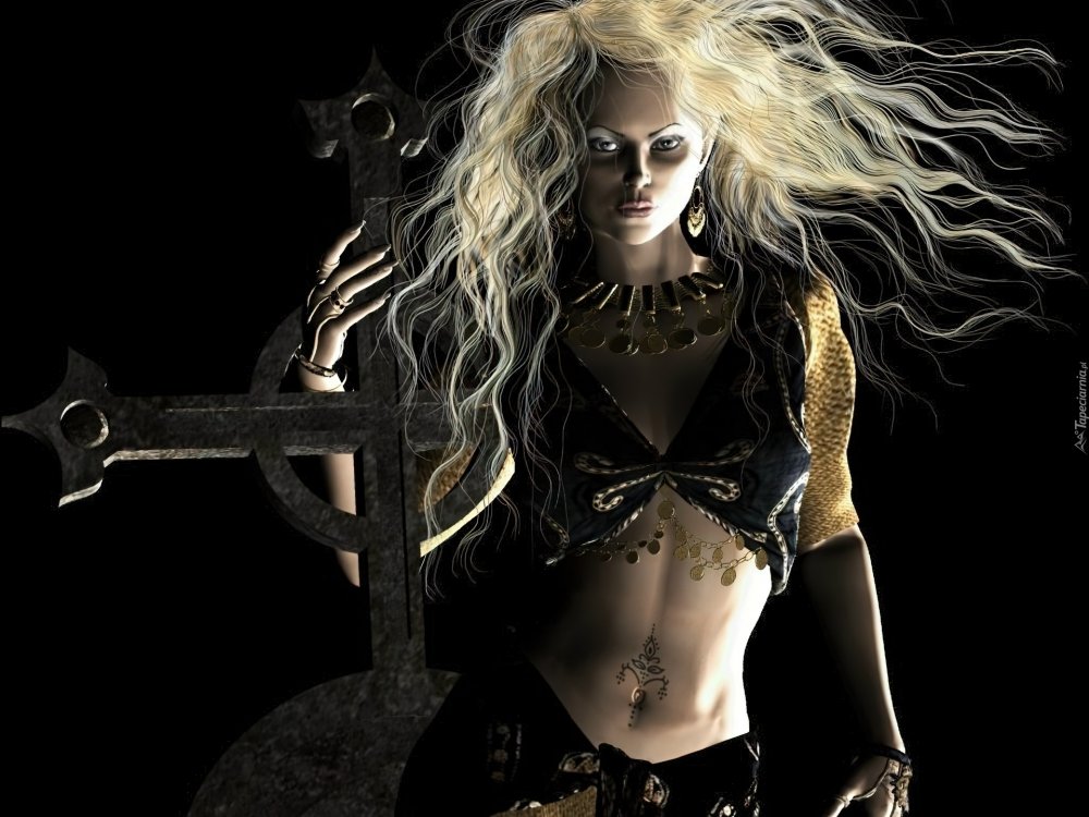 Красивая ведьма блондинка