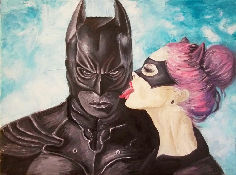 Бэтмен с девушкой арт