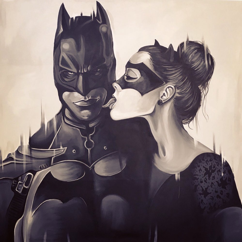 Картина Бэтмен и женщина кошка