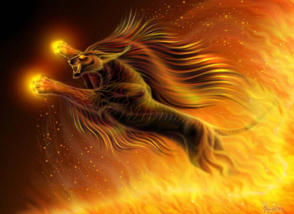 Огненный Лев с крыльями