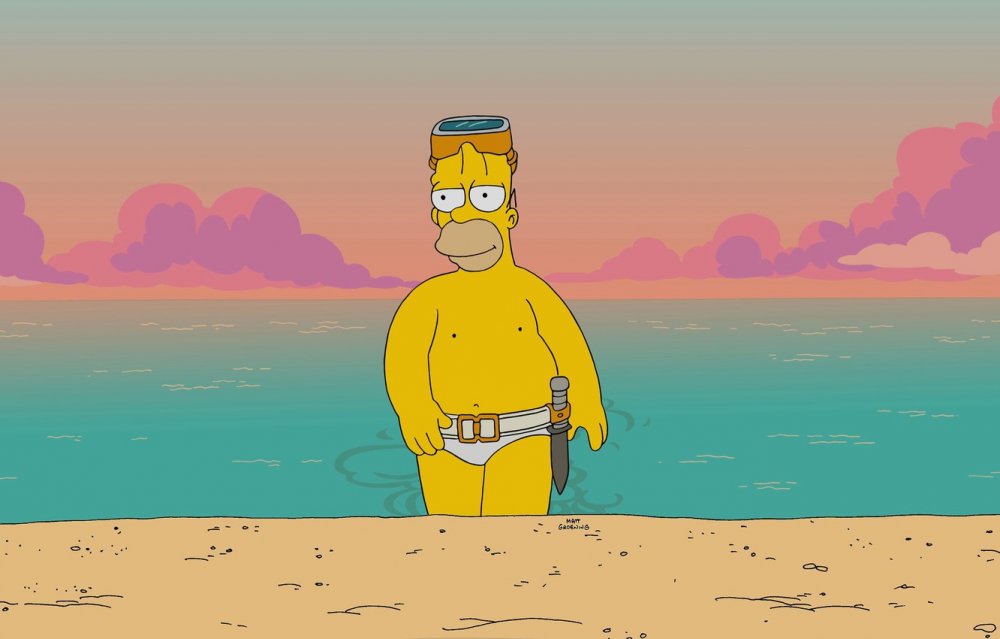 Гомер симпсон на пляже
