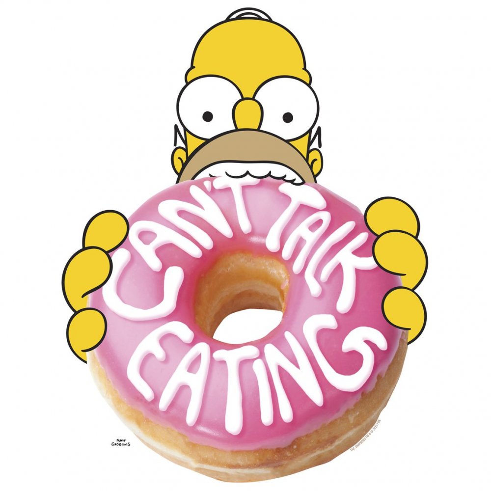 Гомер из Симпсонов с 2 пончиками