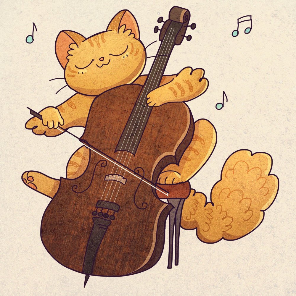 Котики с музыкальными инструментами