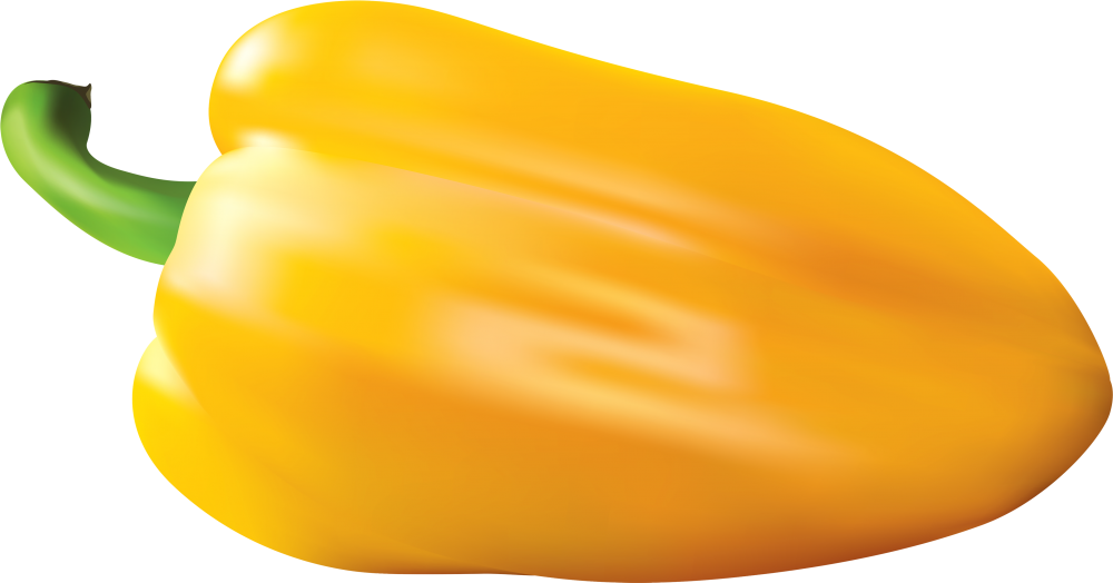 Желтый перец на прозрачном фоне