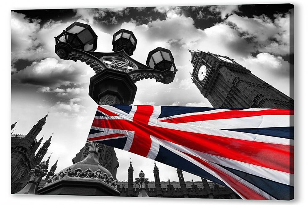 Лондон с флагом Англии