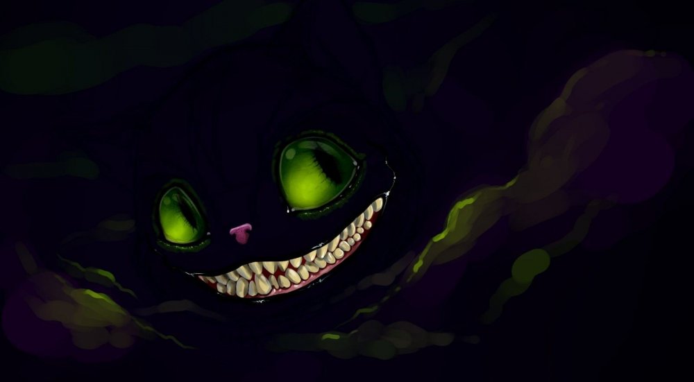 Чеширский кот улыбка в темноте