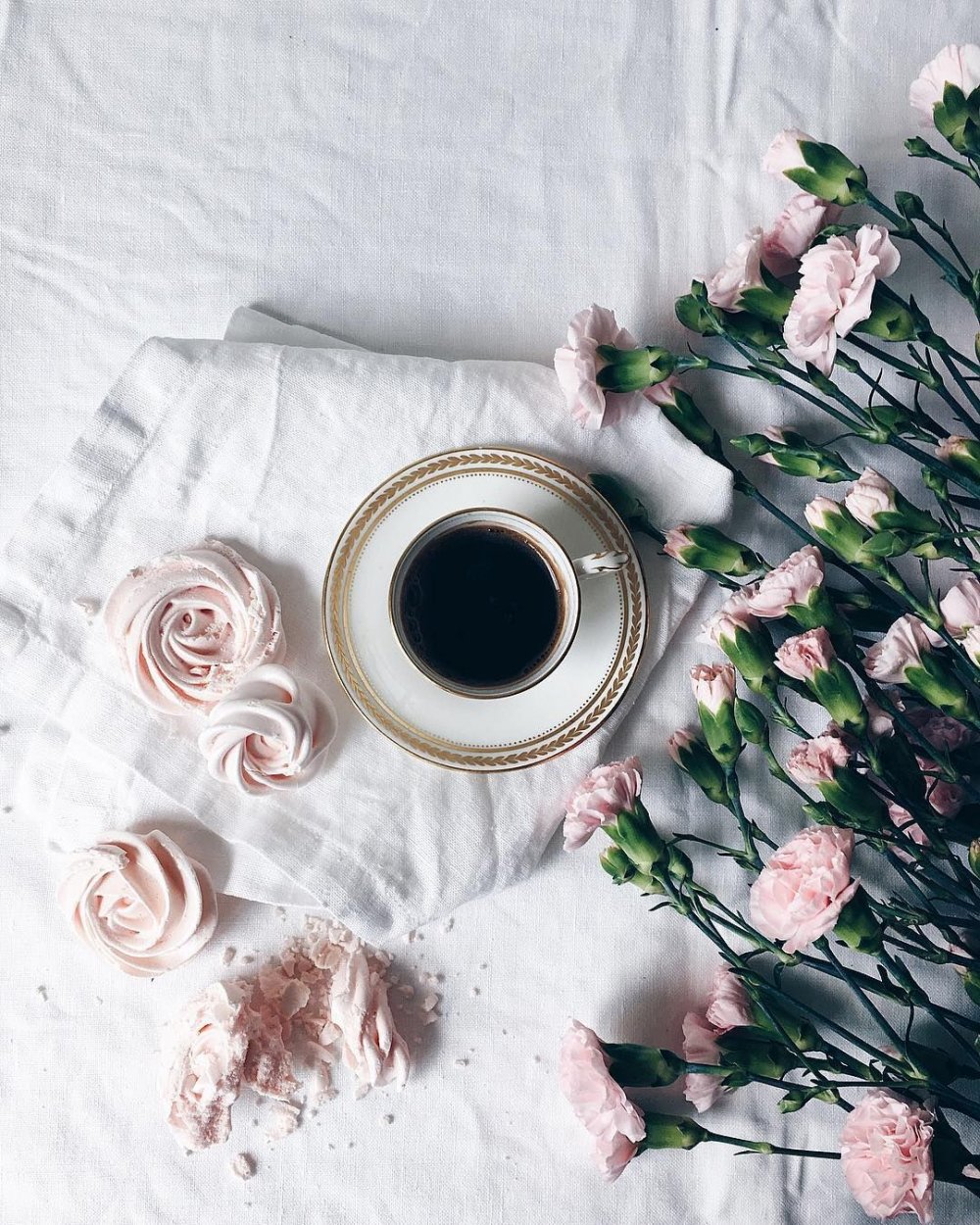 Кофе цветы утро стильные