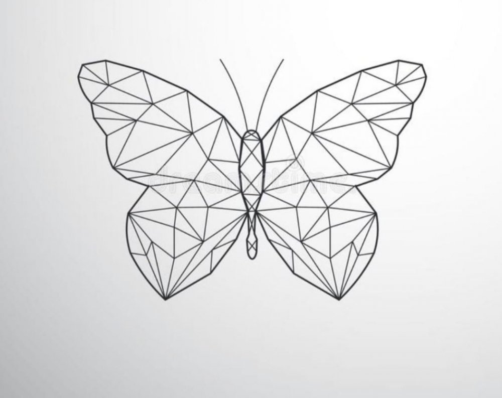 Рисование Геометрическая бабочка
