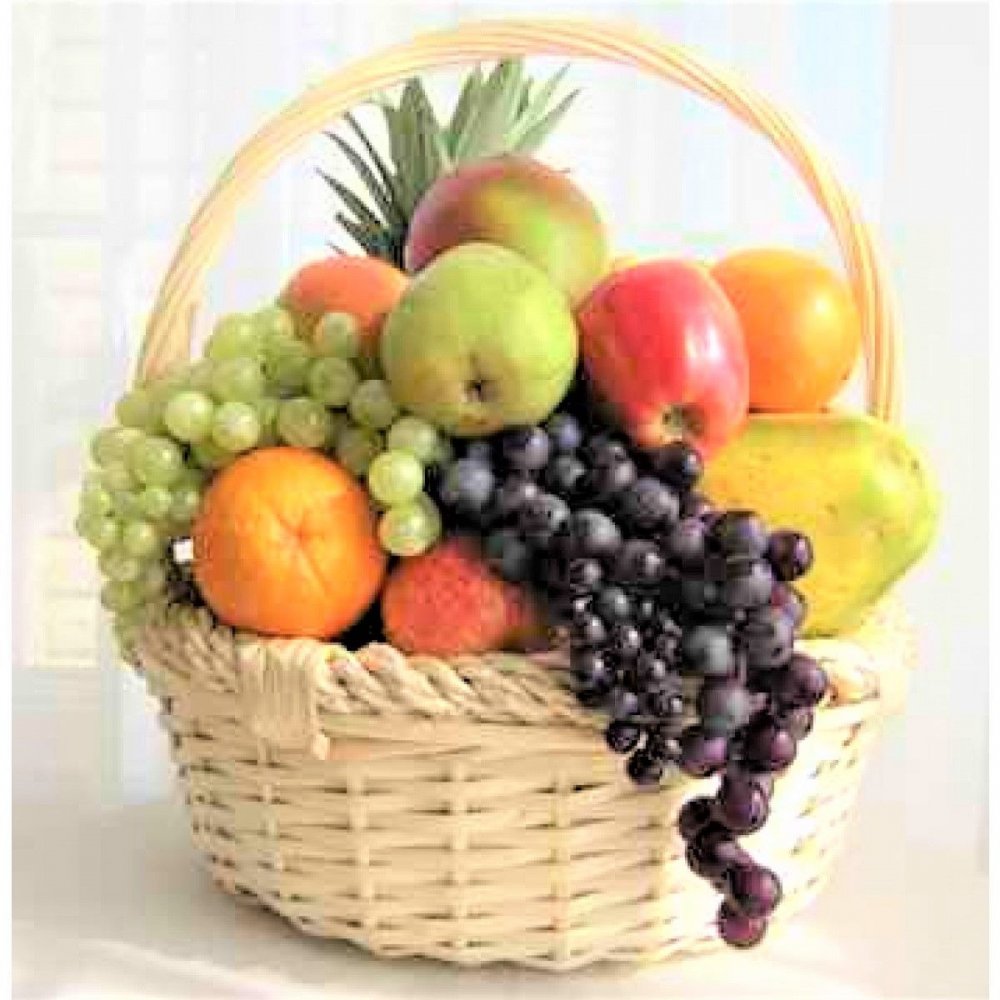 Открытка корзина с фруктами