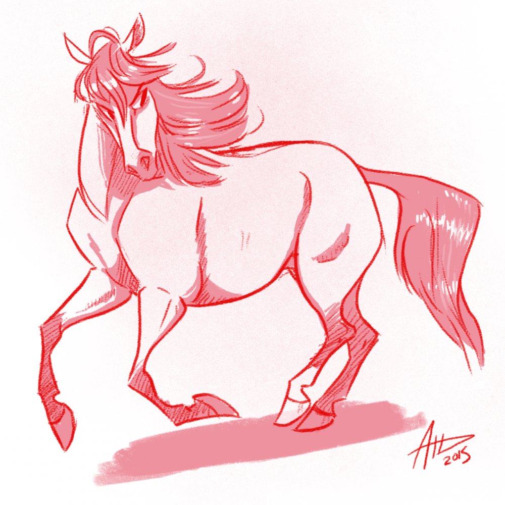 Как нарисовать коня спирта