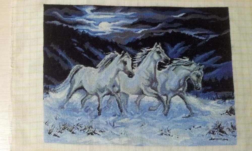 Три лошади бегут