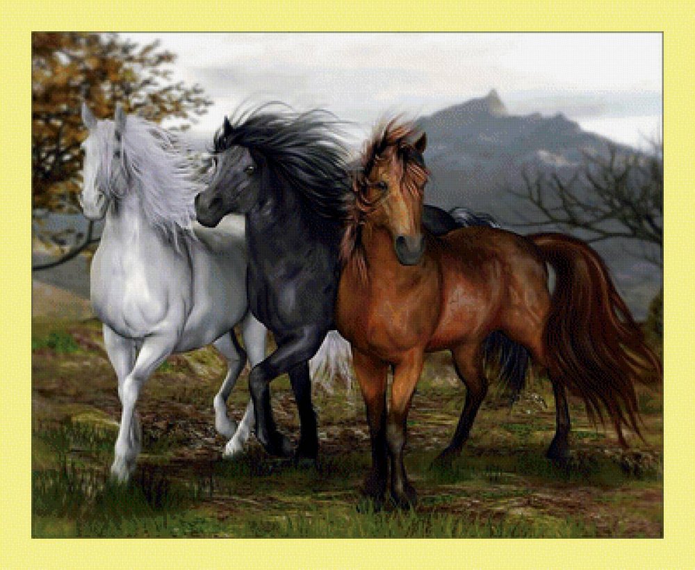 Картина три лошади