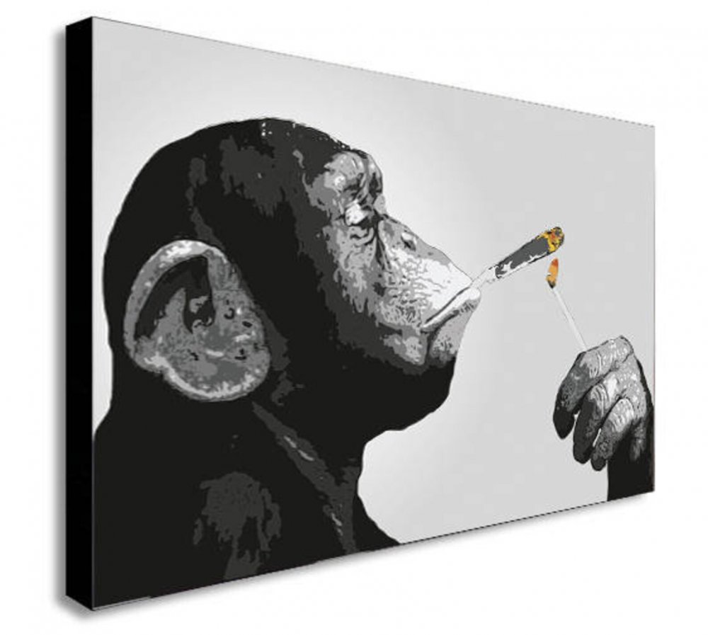 Картина курящая обезьяна