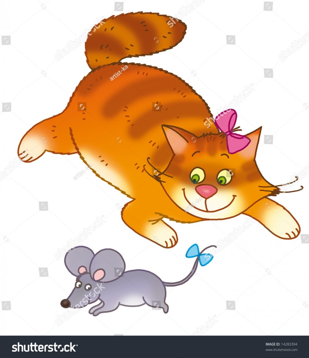 Кошка и мышка мультяшные