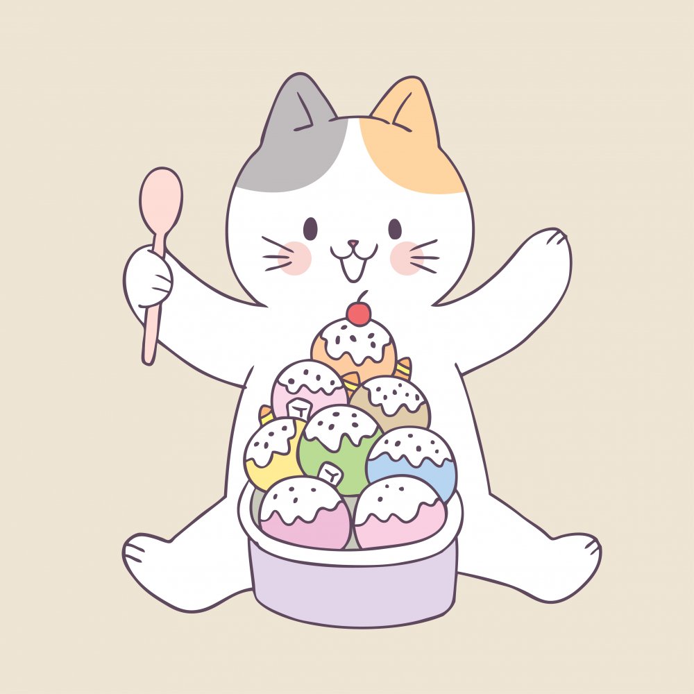Кошка мороженое