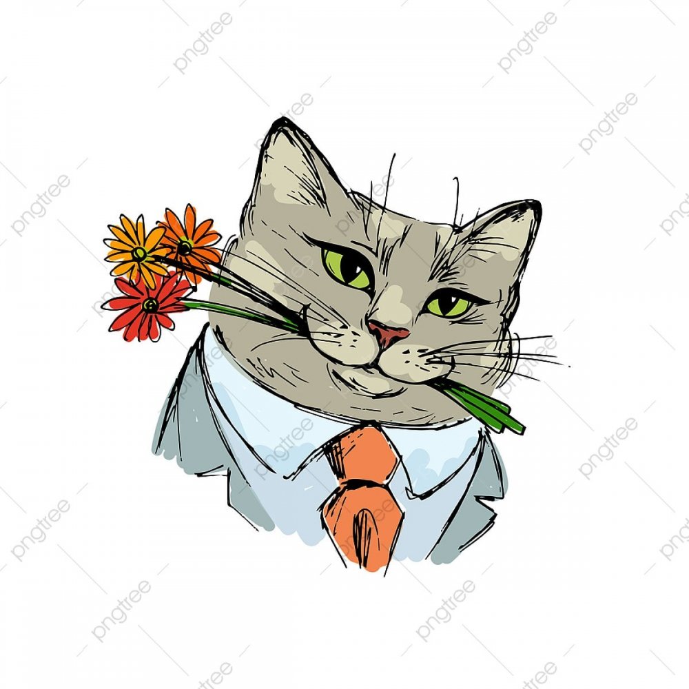 Британские котята с цветами