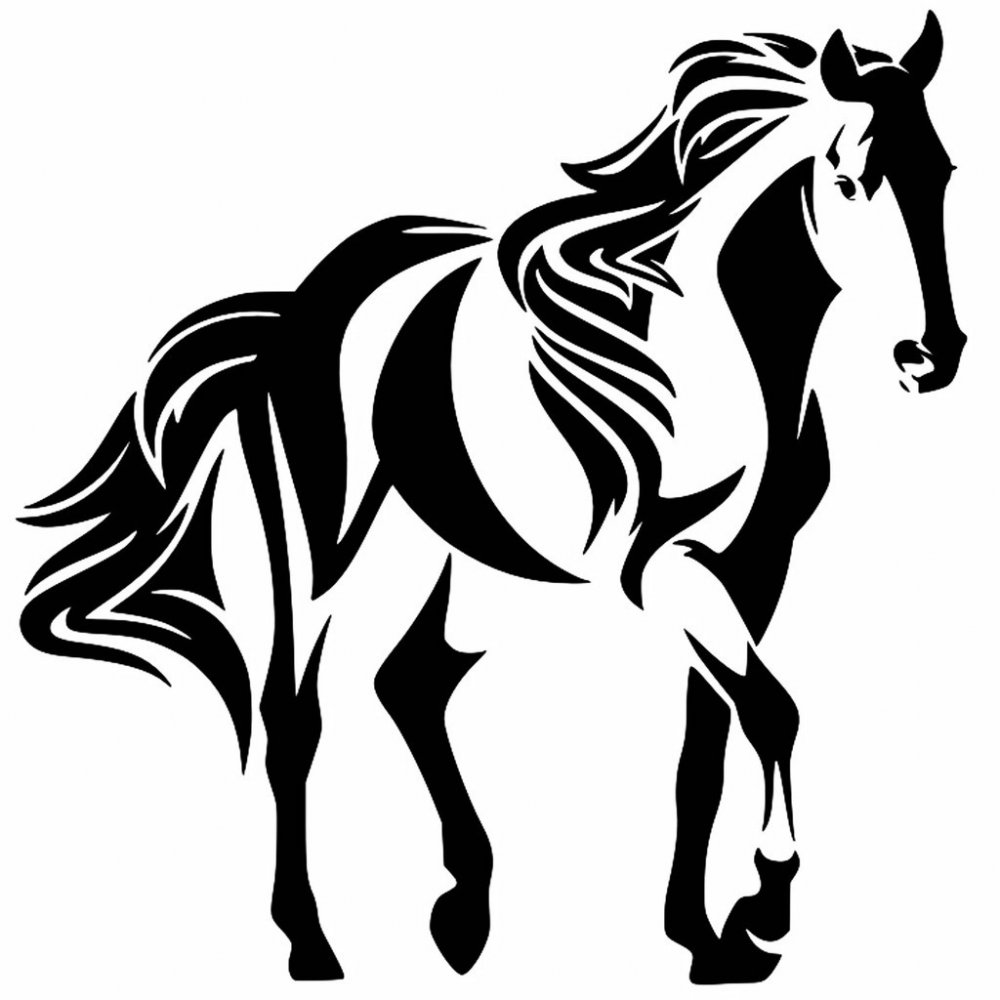 Лошадь стилизованная черная