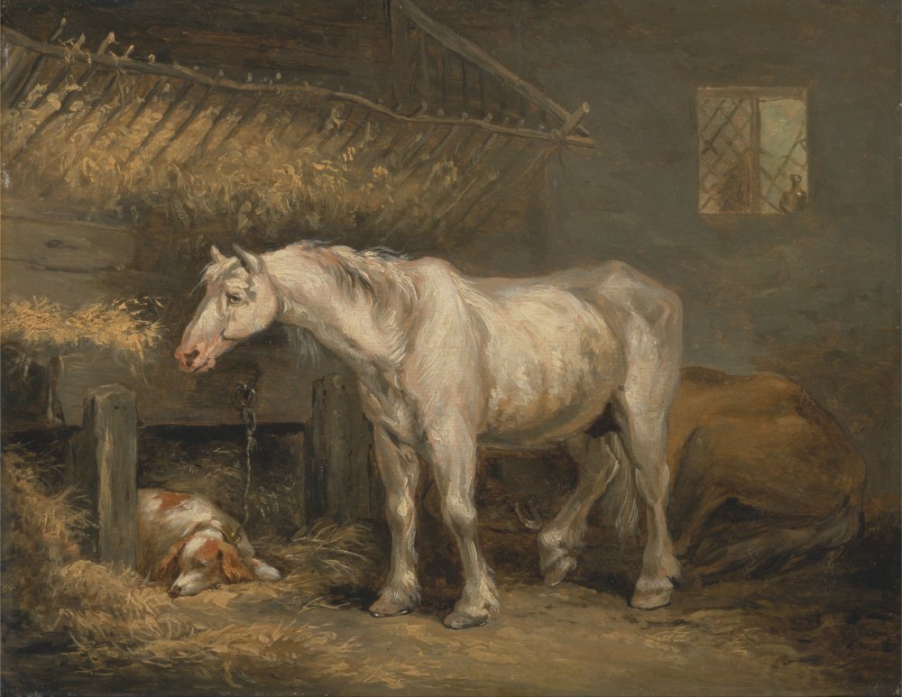 Джордж Морланд лошади в конюшне