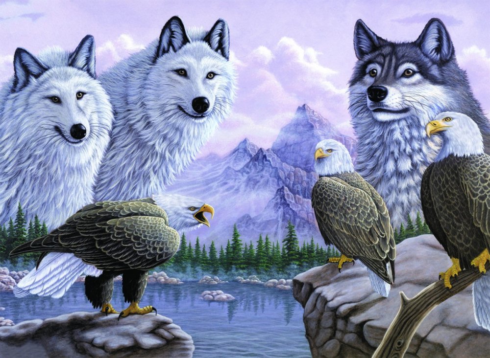 Пазлы Castorland ночной волк, 1500 деталей