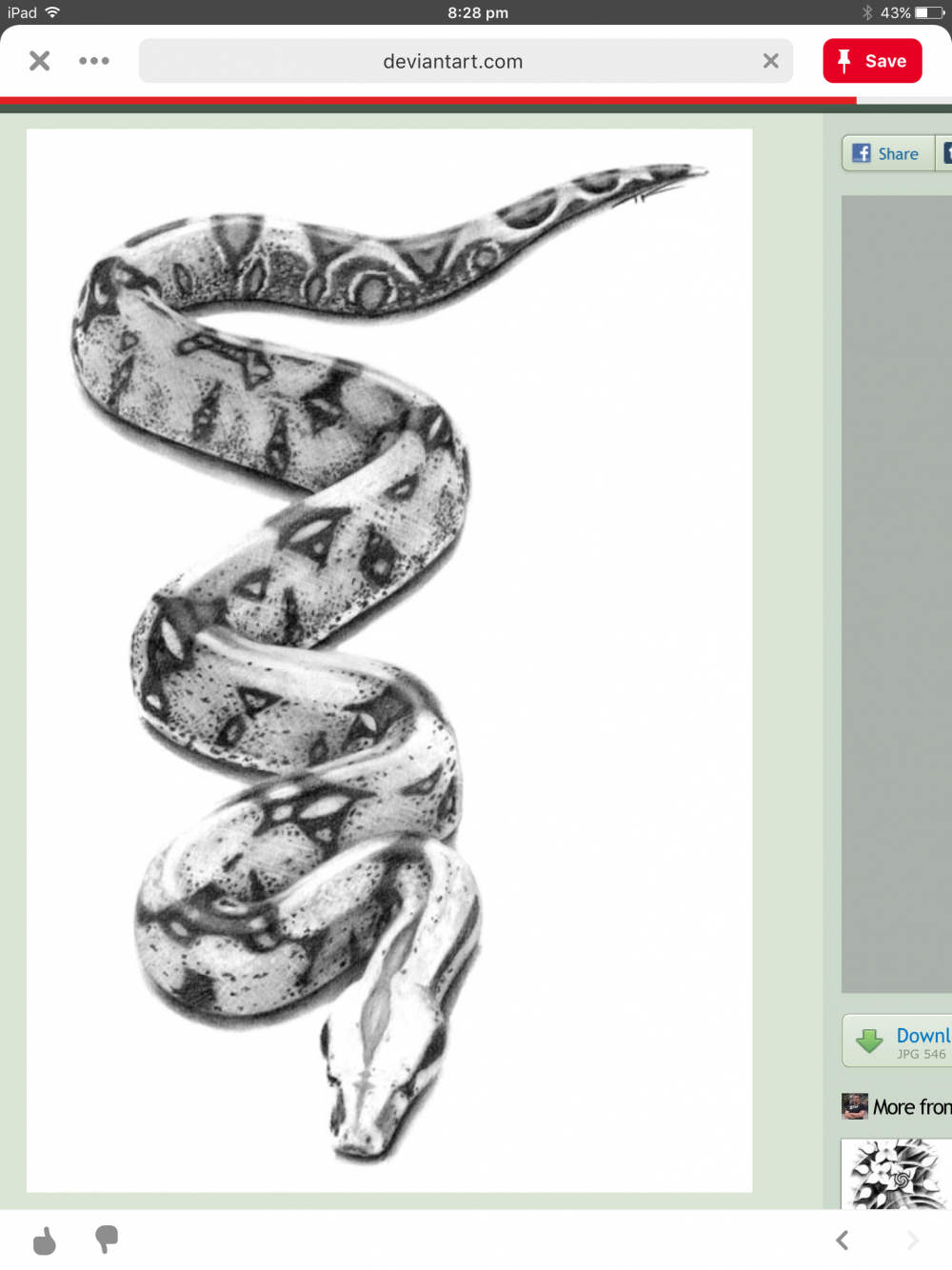 Змея стилизованная тату