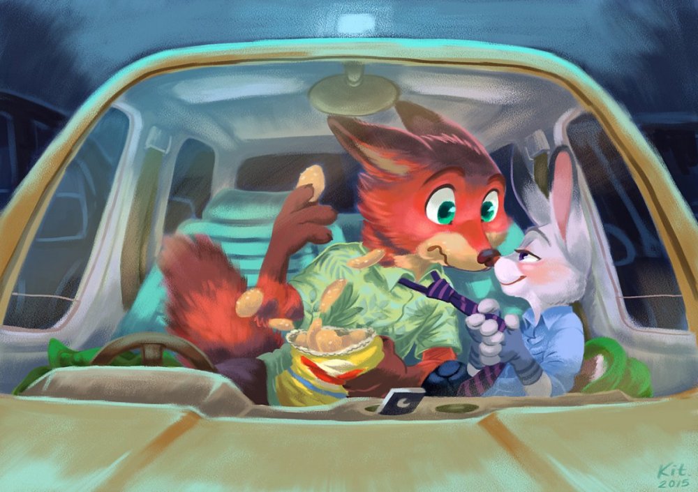 Ник и Джуди в машине