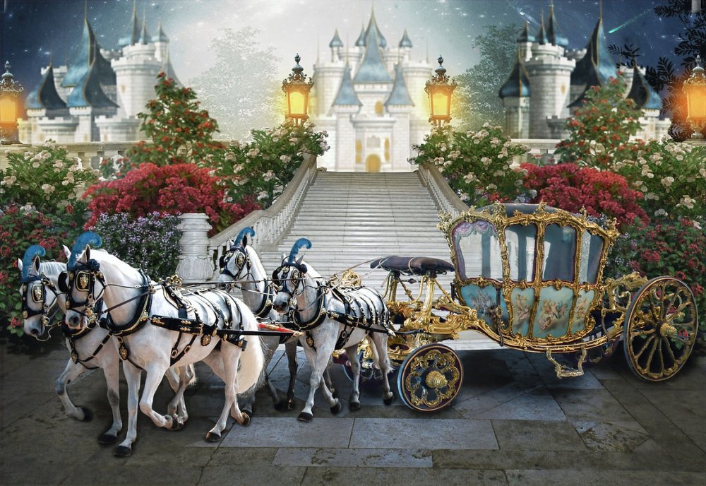 Сказочная карета с лошадьми