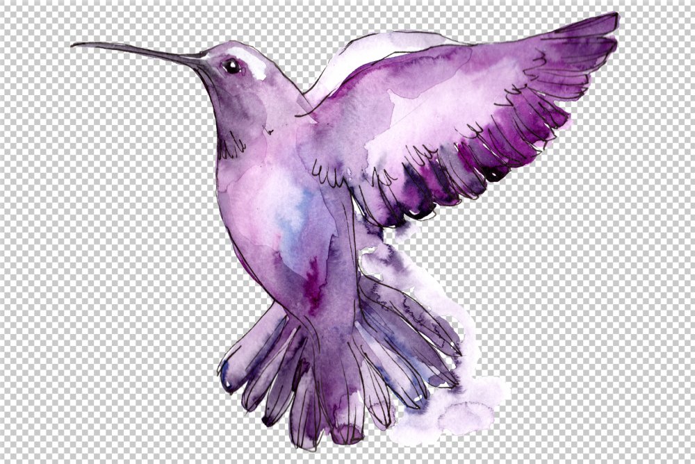 Девочка птица нежно фиолетовая
