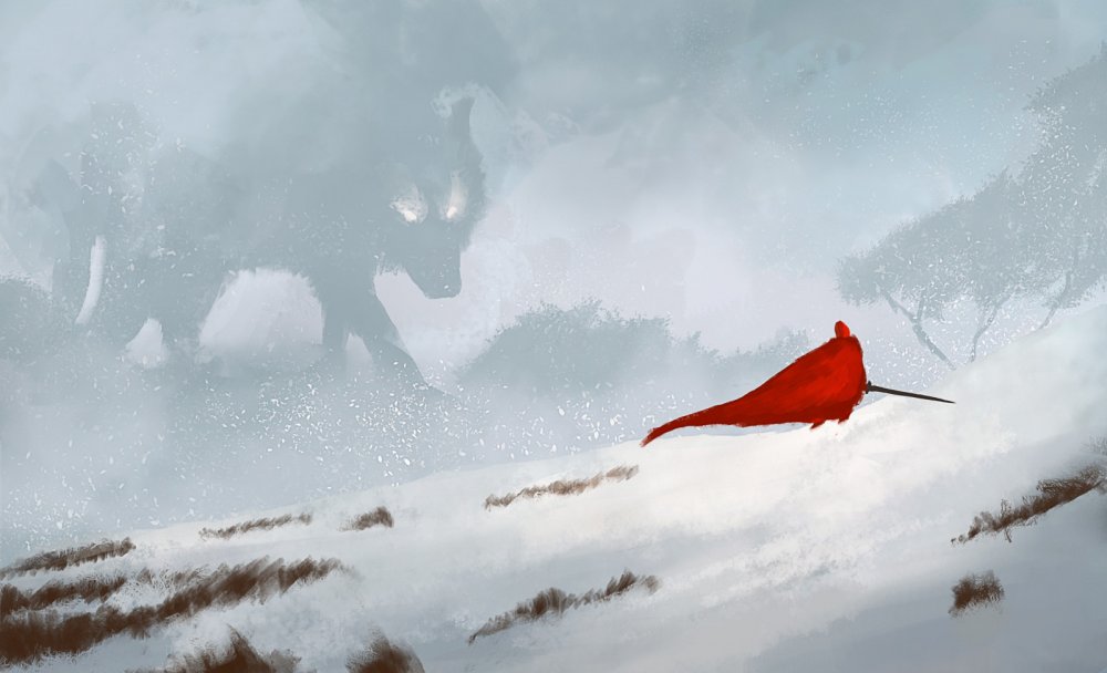 Силуэт волка в тумане
