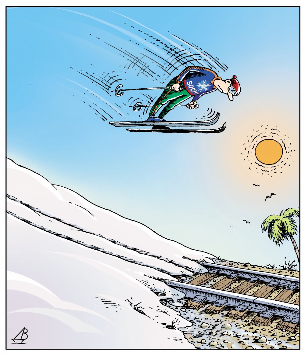 Лыжи карикатура