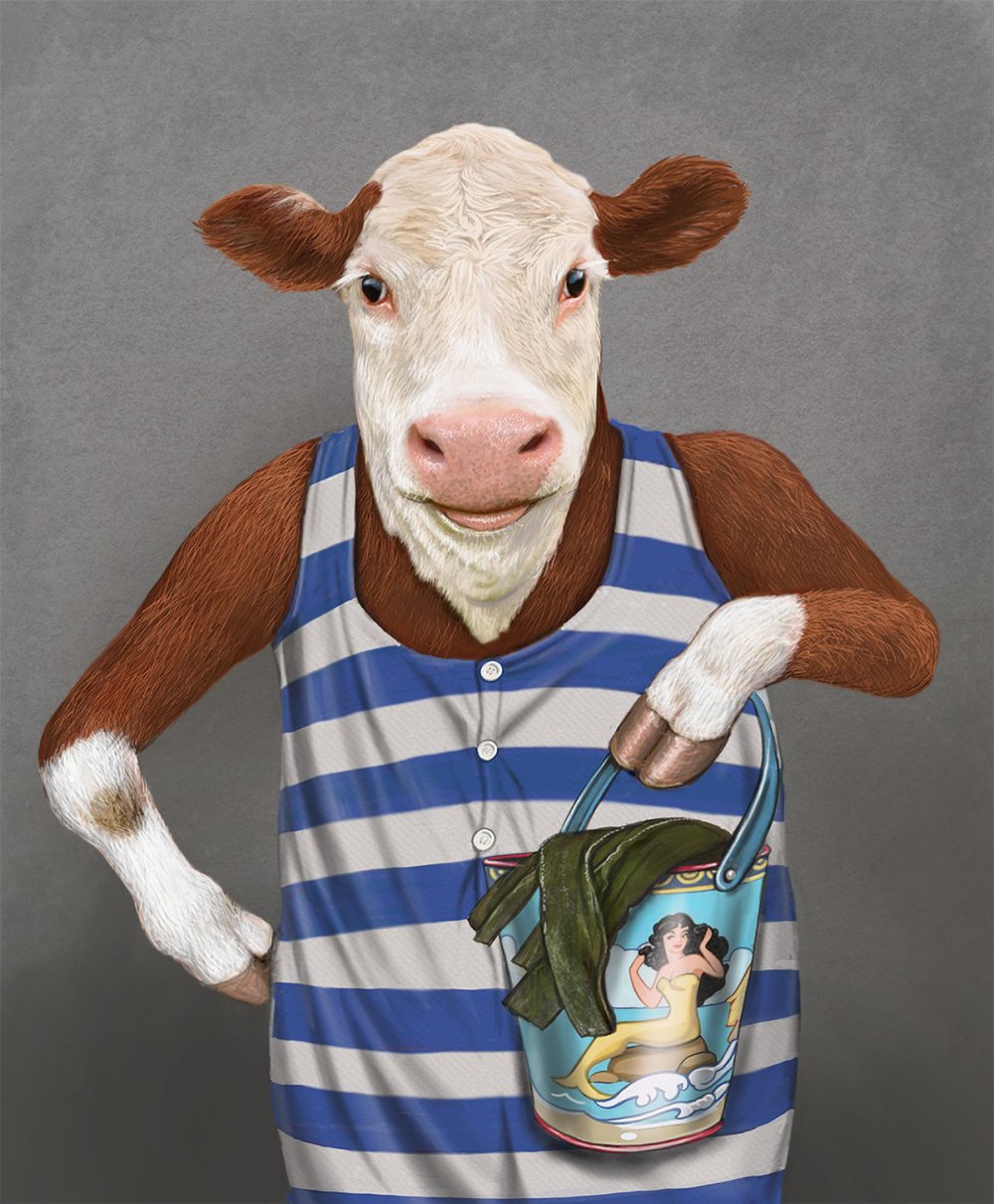 Корова в одежде