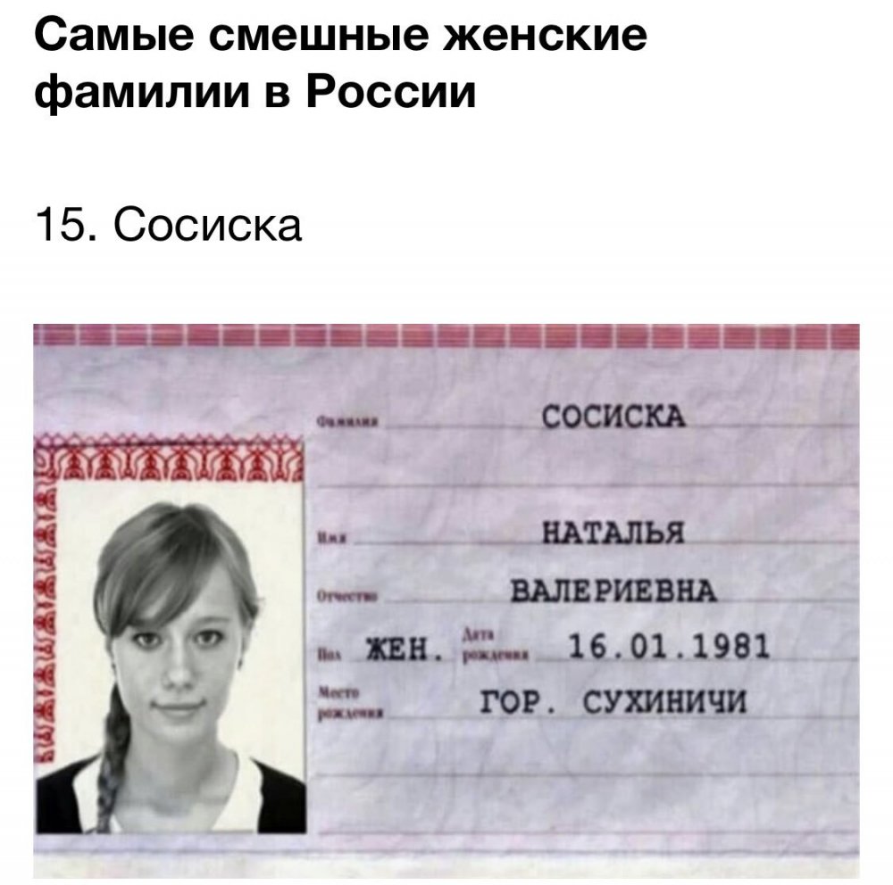 Паспорт имя фамилия