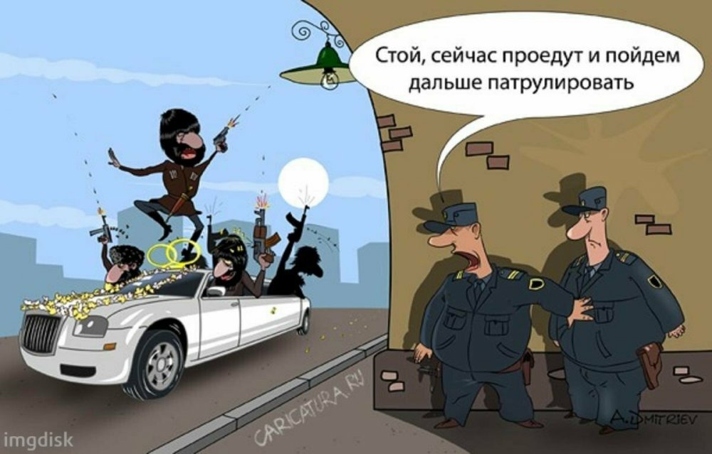 Полиция и кавказец карикатура